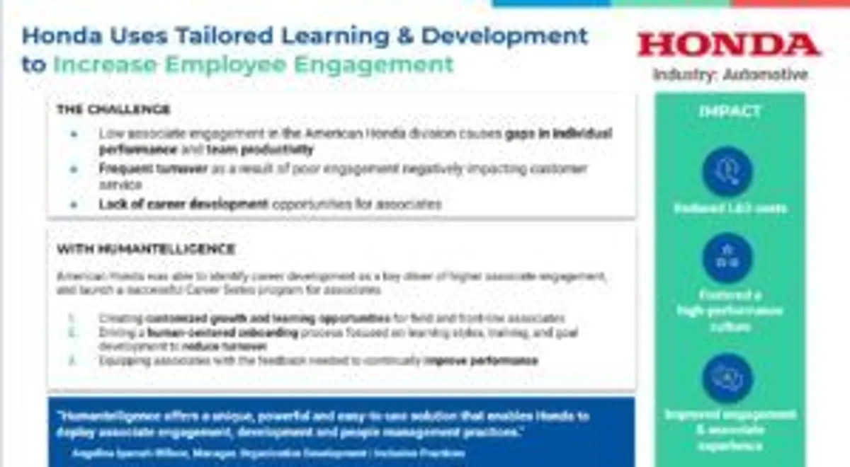 Honda Tailors Learning & Development to Increase Employee Engagement